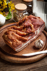 Boiled smoked bacon.
