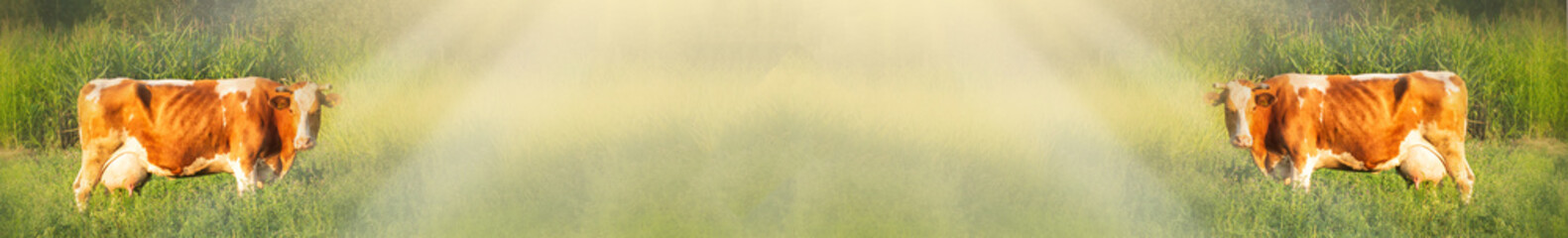 Cows grazing on pasture