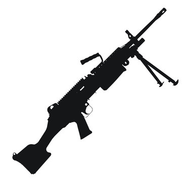 black silhouette machine gun isolated clip art preview