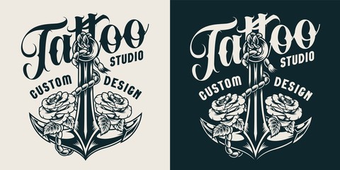 Vintage tattoo studio print