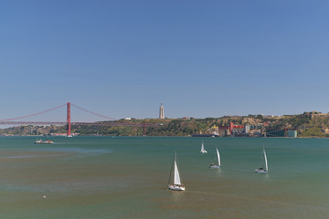 Bridge April 25-de Abril, connecting Lisbon 