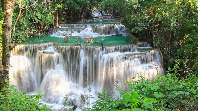 HD : Beautiful waterfall in forest. nature background , High Definition 1920x1080 Video Format