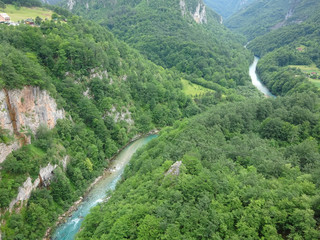 river in a gorge in the mountains of Montenegro