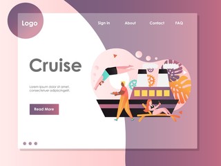 Cruise vector website landing page design template