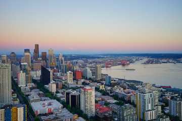 Beautiful waterfront downtown of Seattle, in Washington State