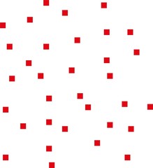 Red squares on white backdrop