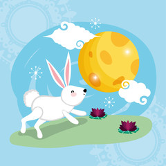 rabbit happy moon festival image