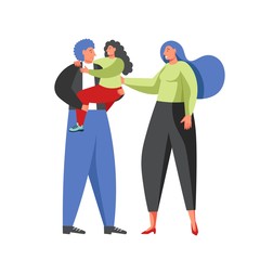 Happy family concept vector flat isolated illustration