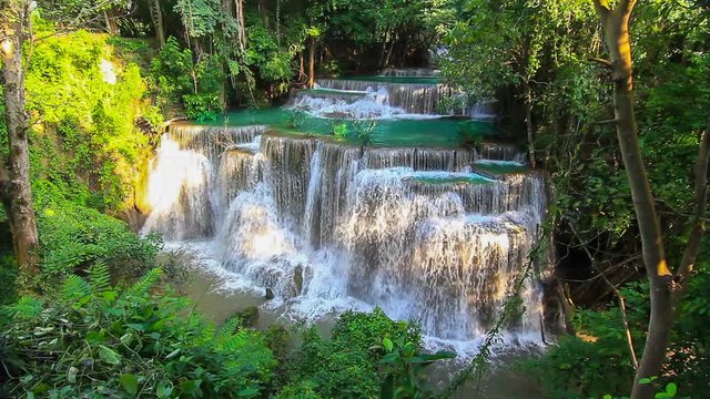HD : Beautiful waterfall in forest. nature background , High Definition 1920x1080 Video Format