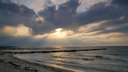 Ostseestrand bei Sonnenuntergang 