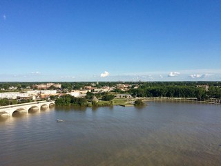 Obraz premium panoramic view of river and the bridge