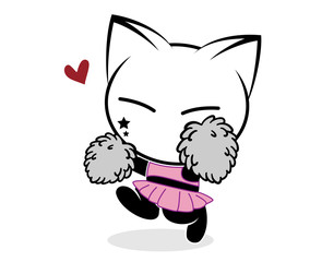 Illustrations of cat action on white background, Animals action vector.