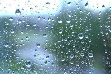 Raindrops on the glass. Close-up. Background. Texture.