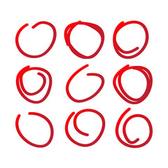 Set of hand drawn circles