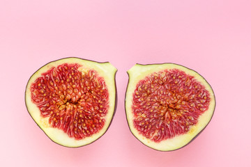 figs (tasty and ripe fruit) top concept. food background. copy space