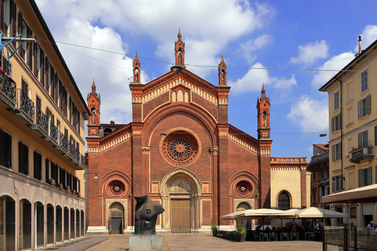 santa maria del carmine church in milan city in italy 