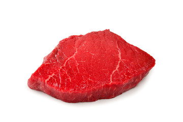 Beef steak isolated on white background.