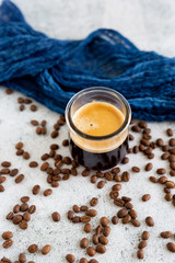 Espresso Coffee Drink in Glass Cup