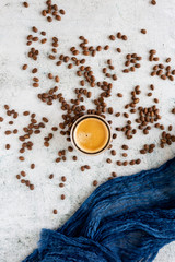 Espresso Coffee Drink in Glass Cup