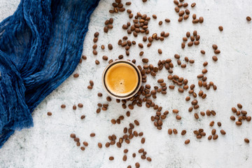 Espresso Coffee Drink in Glass Cup