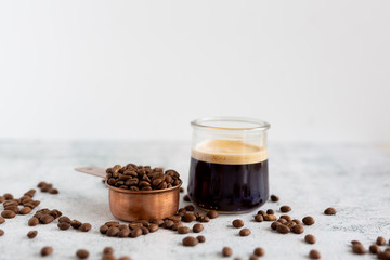 Espresso Coffee Drink in Glass Cup