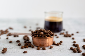 Espresso Coffee Drink in Glass Cup