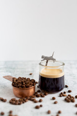 Espresso Coffee Drink in Glass Cup