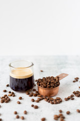 Espresso Coffee Drink in Glass Cup