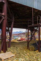 Fototapeta na wymiar Old metal mining shed, Longyearbyen, Svalbard, Norway
