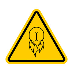 Attention Butthurt. Warning yellow road sign. Caution Ass on fire. Butt Hurt icon. irritability emblem vector illustration