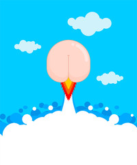 Ass explodes burst. Butthurt sign. Butt Hurt icon. irritability symbol vector illustration