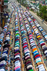 Bangladesh – May 17, 2019: Muslims praying peacefully in Jummah namaj during friday prayer at Dhaka, Bangladesh.