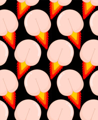 Butthurt background . Ass on fire ornament. Butt Hurt pattern seamless. irritability texture vector