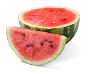Half and Slice of Watermelon