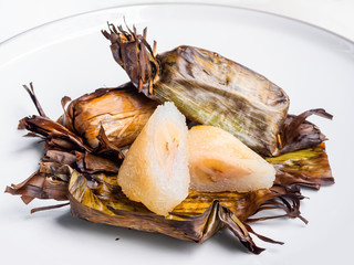 thai food_Bananas with sticky rice