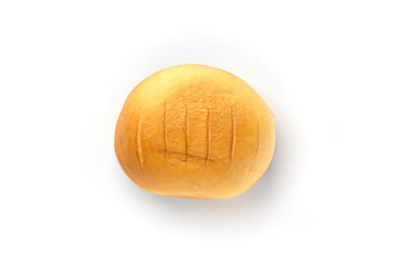 Cheese on a white background. Smoked cheese close-up on a white background. Top view.