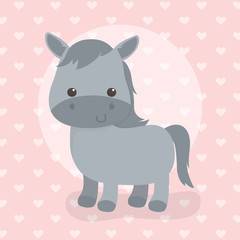 cute horse animal farm character