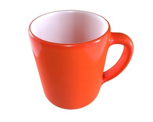 3D Render of Red Cup isolated on white