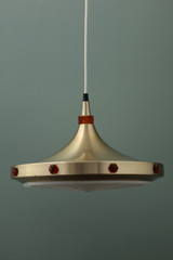 Vintage hanging lamp, made of sheet metal, danish design,