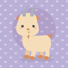 cute goat animal farm character