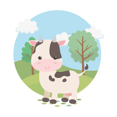 cute cow animal farm character