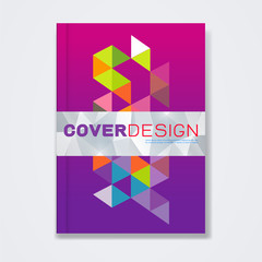 Cover template, brochure template layout, book cover, annual report, magazine with geometric and gradient background for technology concept and corporate business for in A4 size, vector illustratio