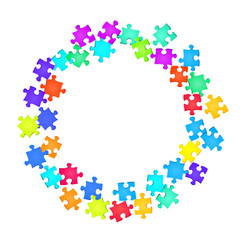 Game crux jigsaw puzzle rainbow colors pieces 