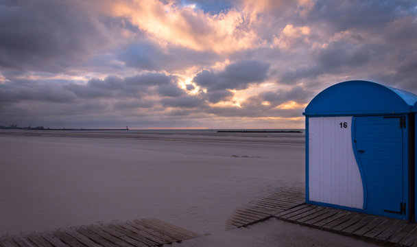 Cloudy sunset in dunkirk