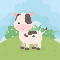 cute cow animal farm character