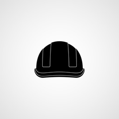 Safety helmet black silhouette. Vector icon