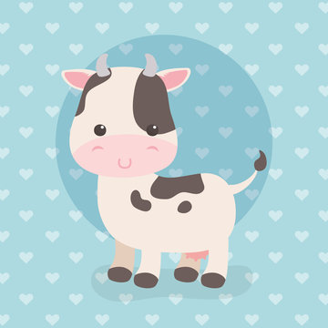 cute cow animal farm character