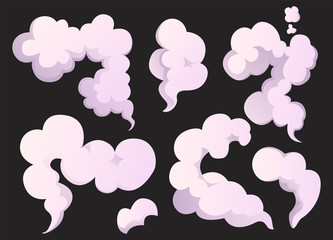 Vector smoke set special effects template.