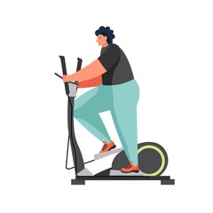 Fitness and gym people vector flat isolated illustration