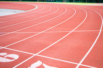 Fototapeta premium start and turn of a treadmill in a running stadium